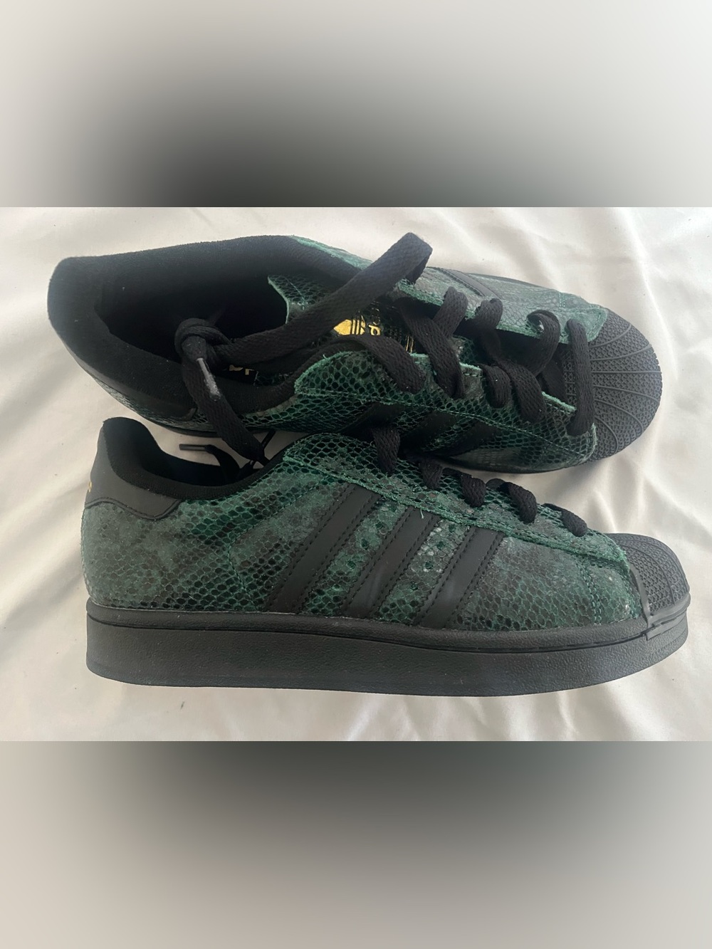 Adidas Superstars II Green/Black reptile skin BNWT